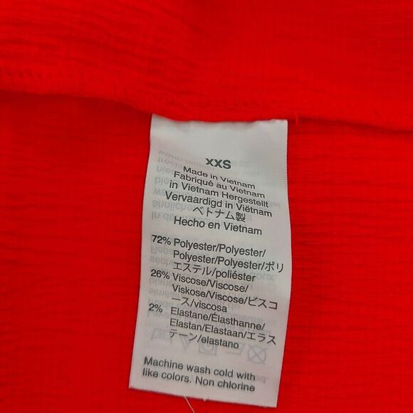 Texture & Thread by Madewell Blouse Womens XXS Red Puffed Sleeve Pleated Boho - Picture 8 of 8